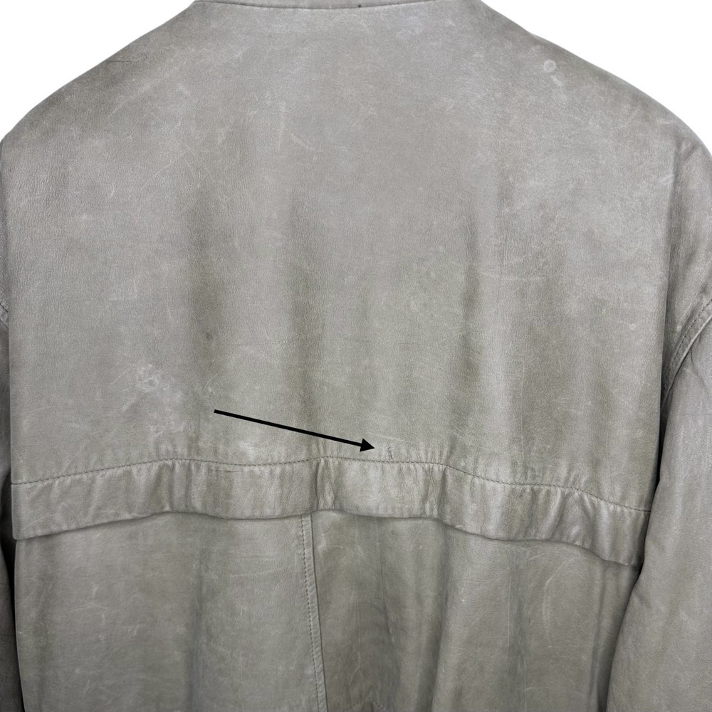 Jindo Furs Sport Mens XL Vintage Leather Bomber Jacket Olive Green Made in Korea - Picture 5 of 7